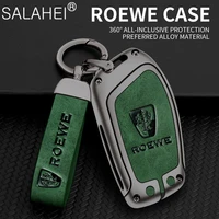 metal car key case keyring leather keychain for roewe rx5 i6 erx5 i5 rx8 rx3 for mg6 mg zs ev ezs ehs auto styling accessories