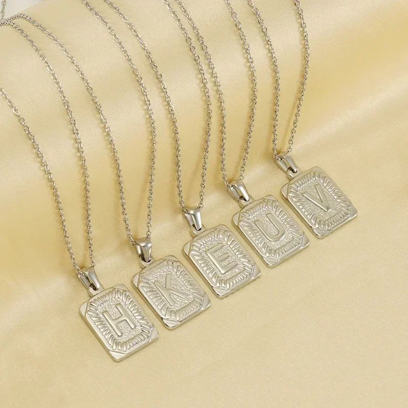 

Ожерелье из нержавеющей стали для женщин, модные цепочки с подвесками в виде букв, мужские ожерелья, ювелирные аксессуары, подарки для мужчин, бесплатная доставка