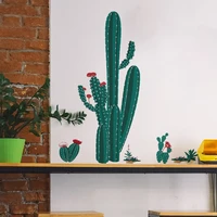 self adhesive cactus green plant wall stickers home decoration wall decor home accessories wallpaper