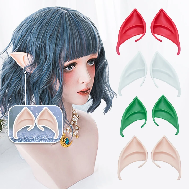Elf Ears Latex Decor Halloween Christmas Decoration DIY Apparel Accessories Vampire Anime Cosplay Fairy Children Adult Props