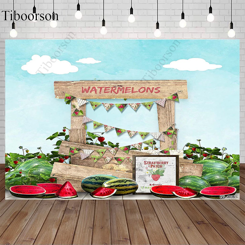 

Birthday Baby Shower Newborn Photophone Backdrops Watermelon Strawberry Child Portrait Photography Photo Studio Backgrounds