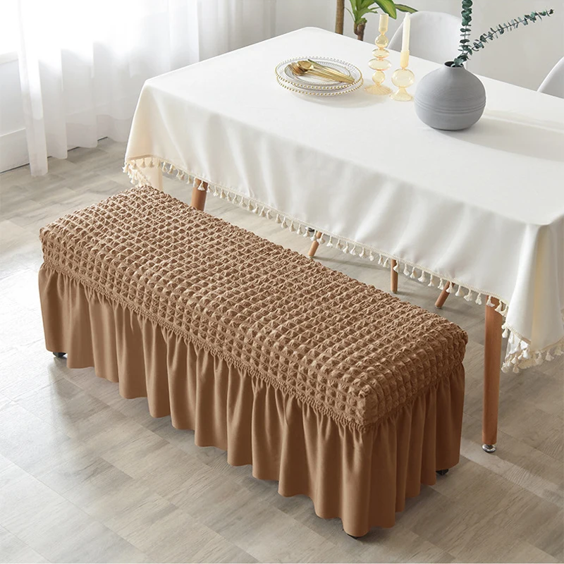 

Seersucker Skirt Stool Cover Elastic Long Bench Cover For Piano Home Living Room Strech Chair Seat Case Dust Cover All-Inclusive