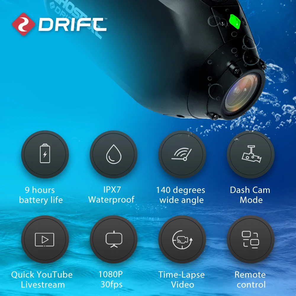 Cena Drift Ghost XL Sport Kamera Akcji Wodoodporny Strumień Na żywo Vlog 1080P Motocykl Poręczny Rower Podróży Kask Cam WiFi