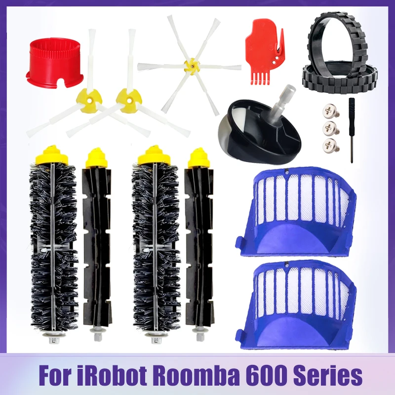

For iRobot Roomba 600 Series 610 620 625 630 650 660 Vacuum Cleaner Spare Parts Main/Side Brush Hepa Filter Wheel Accessories