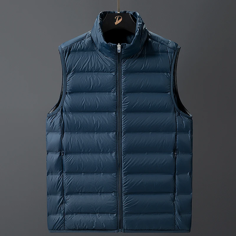Men Winter New Ultralight Classic Warm Down Sleeveless Jacket Vest Waistcoat Men Autumn Casual Outwear White Duck Down Vest 8XL