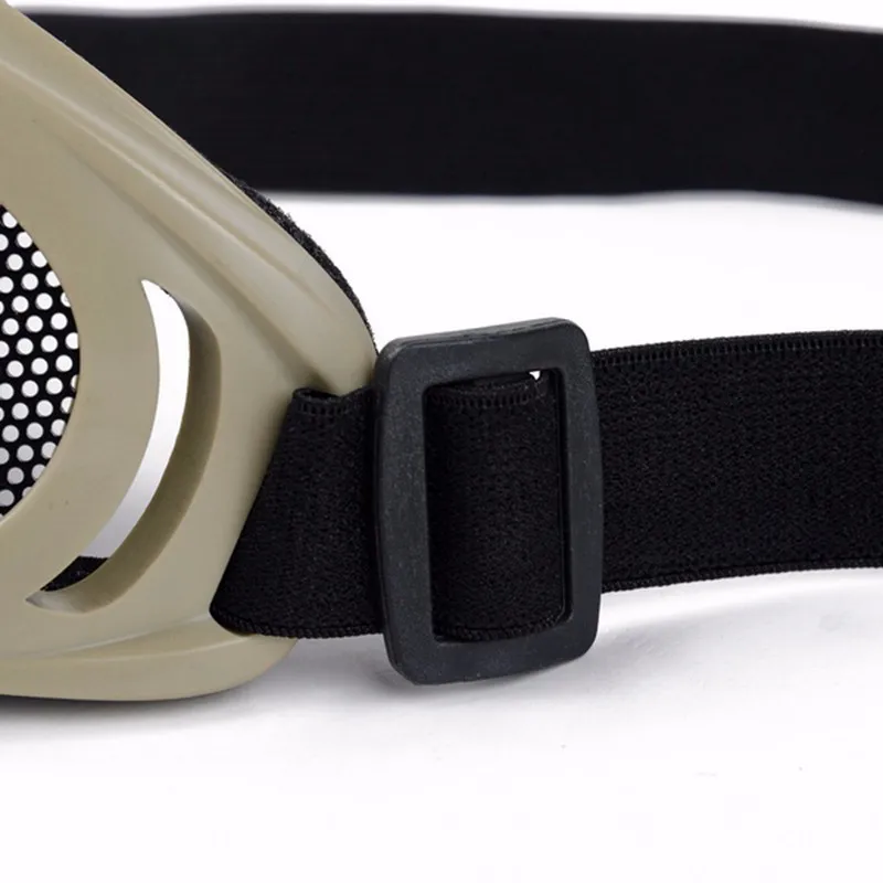 stwo na świeżym powietrzu okulary z siatki stalowej odporne uderzenia maska CS ochronne taktyczne Airsoft akcesoria