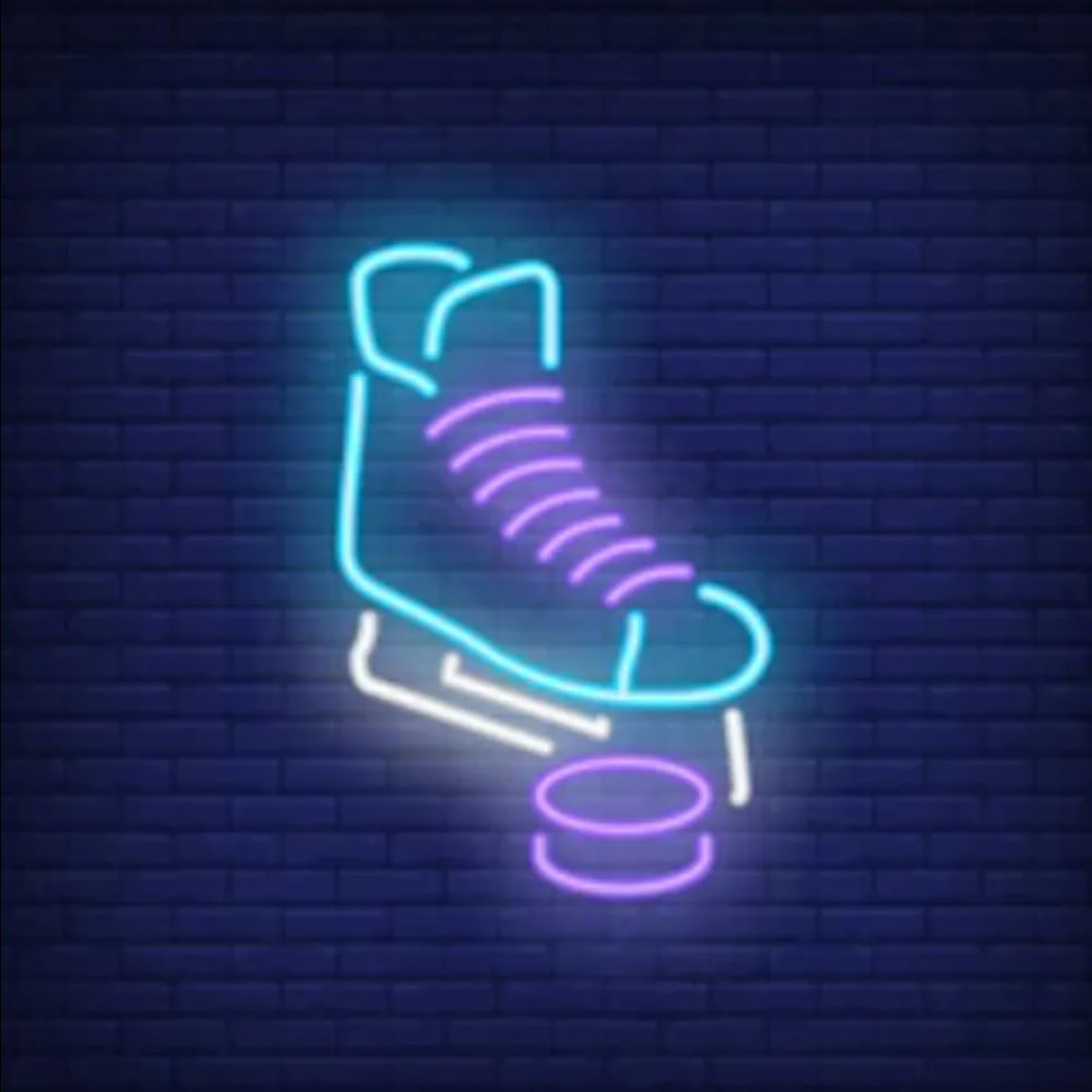 

Hockey Skate And Puck Neon Light Sign Custom Handmade Real Glass Tube Beer Bar Store Wall Decor Advertise Display Lamp 15"X19"