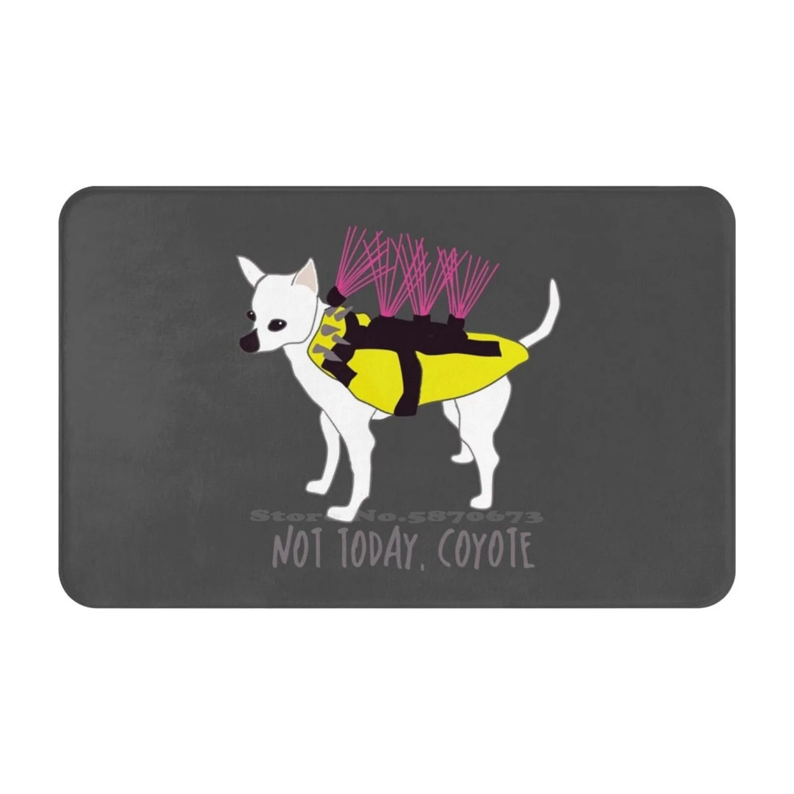 

Не сегодня, Койот-жесткий маленький чихуахуа в стандартном мягком доме, семейный Противоскользящий коврик, ковер, милый белый чихуахуа