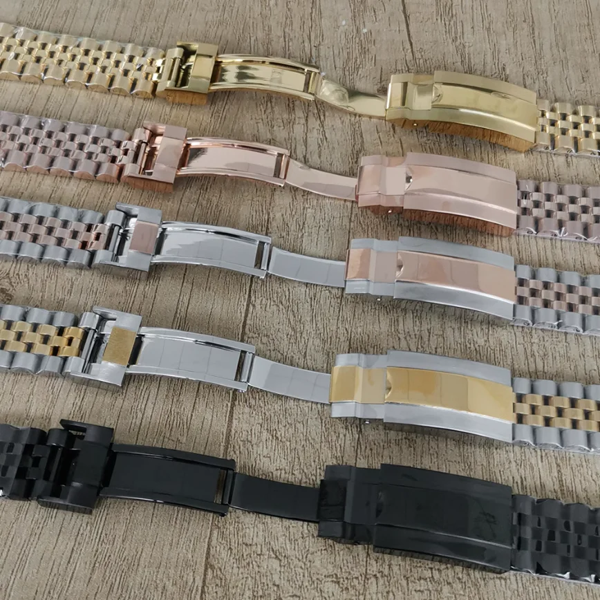 SUB Steel Watch Strap 20mm 5 Baht with Single Folding Buckle Fits Our SUB 40mm Case Watch Accessories