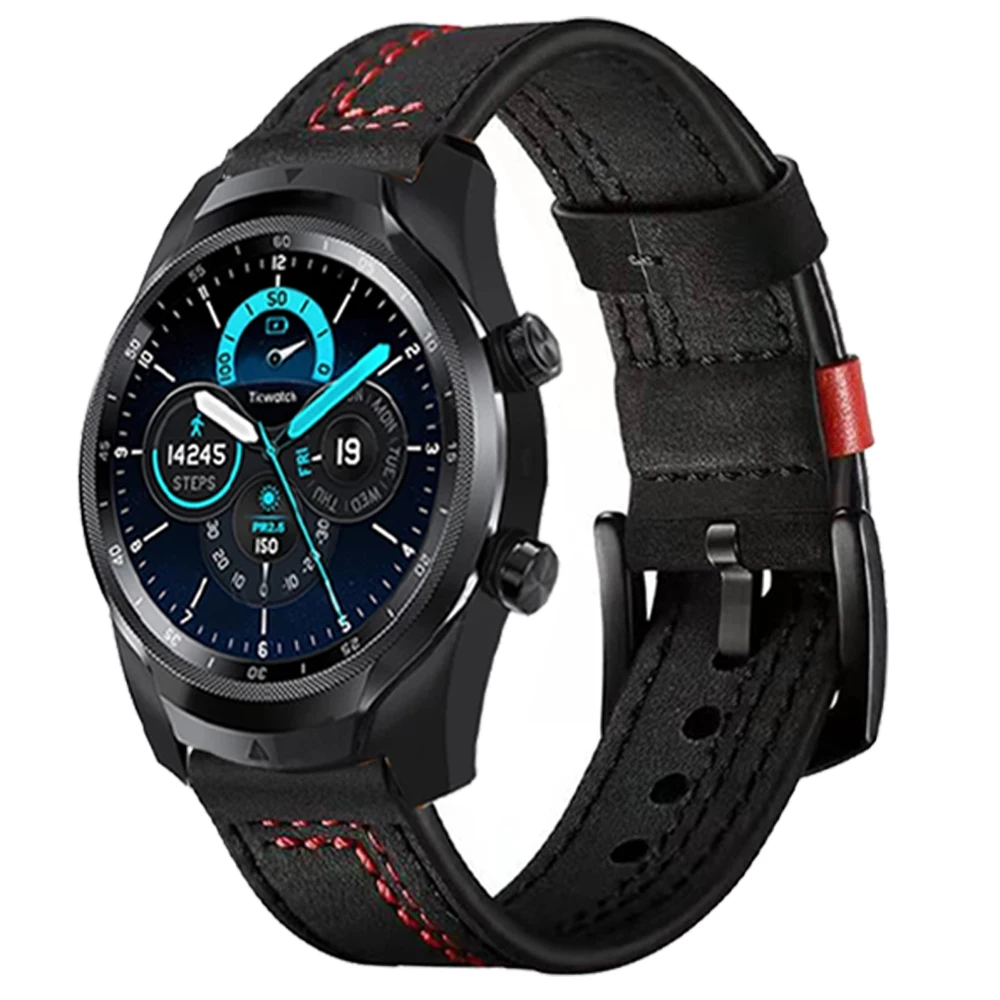 

Ремешок кожаный для TicWatch Pro3 Ultra GPS, браслет для смарт-часов TicWatch Pro 3 LTE/2021/GTX, 20 мм 22 мм