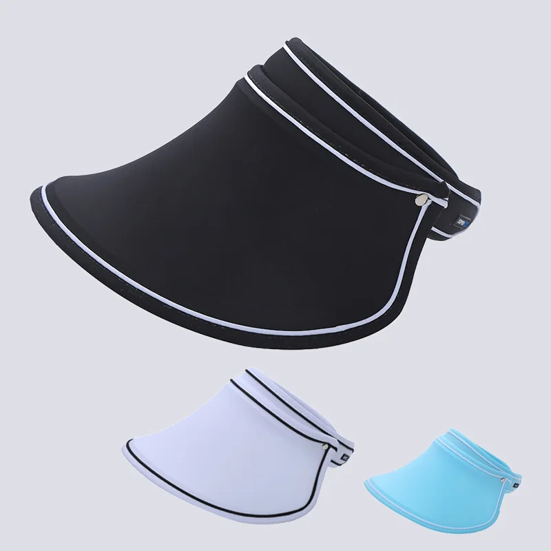 

Women Summer Sun Hat Wide Brim Empty Top Ponytail Cap Beach UV Protection Outdoor Sunscreen Visors Folding Sunshade Girl Bonnet
