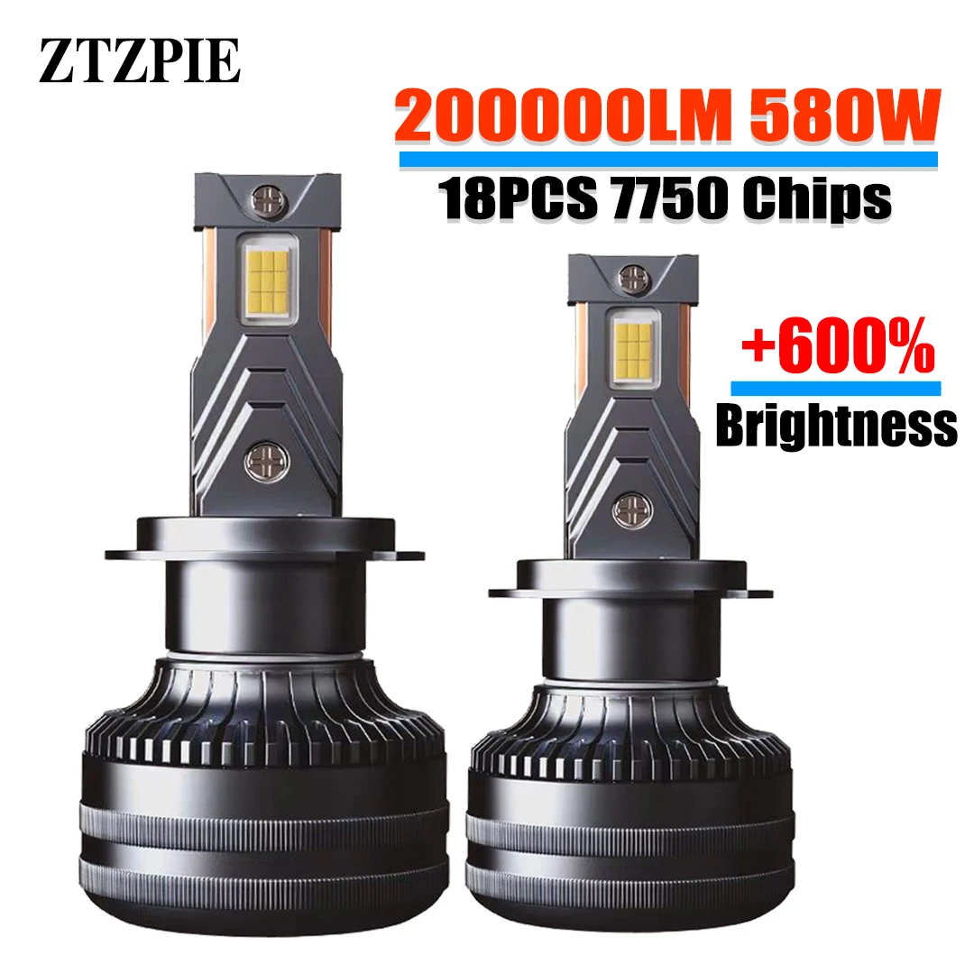 ZTZPIE 6000K HB3 HB4 9005 9006 H1 H7 H4 H11 9012 H13 9004 лампа светодиодные лампы Canbus CSP 7750 мощная Автомобильная фара светильник 580W 200000LM