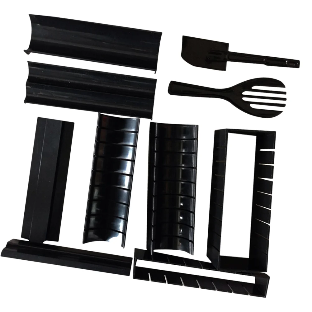 

10Pcs Sushi Mold Rice Mold Nori Steamed Rice Multifunctional Feeder(Black)