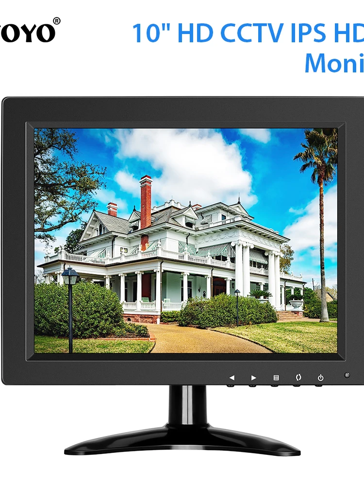 

Eyoyo 10 inch Security CCTV Monitor Small Portable HDMI LCD Monitor IPS HD 1024x768 4:3 with BNC HDMI VGA AV Input for PC Raspbe