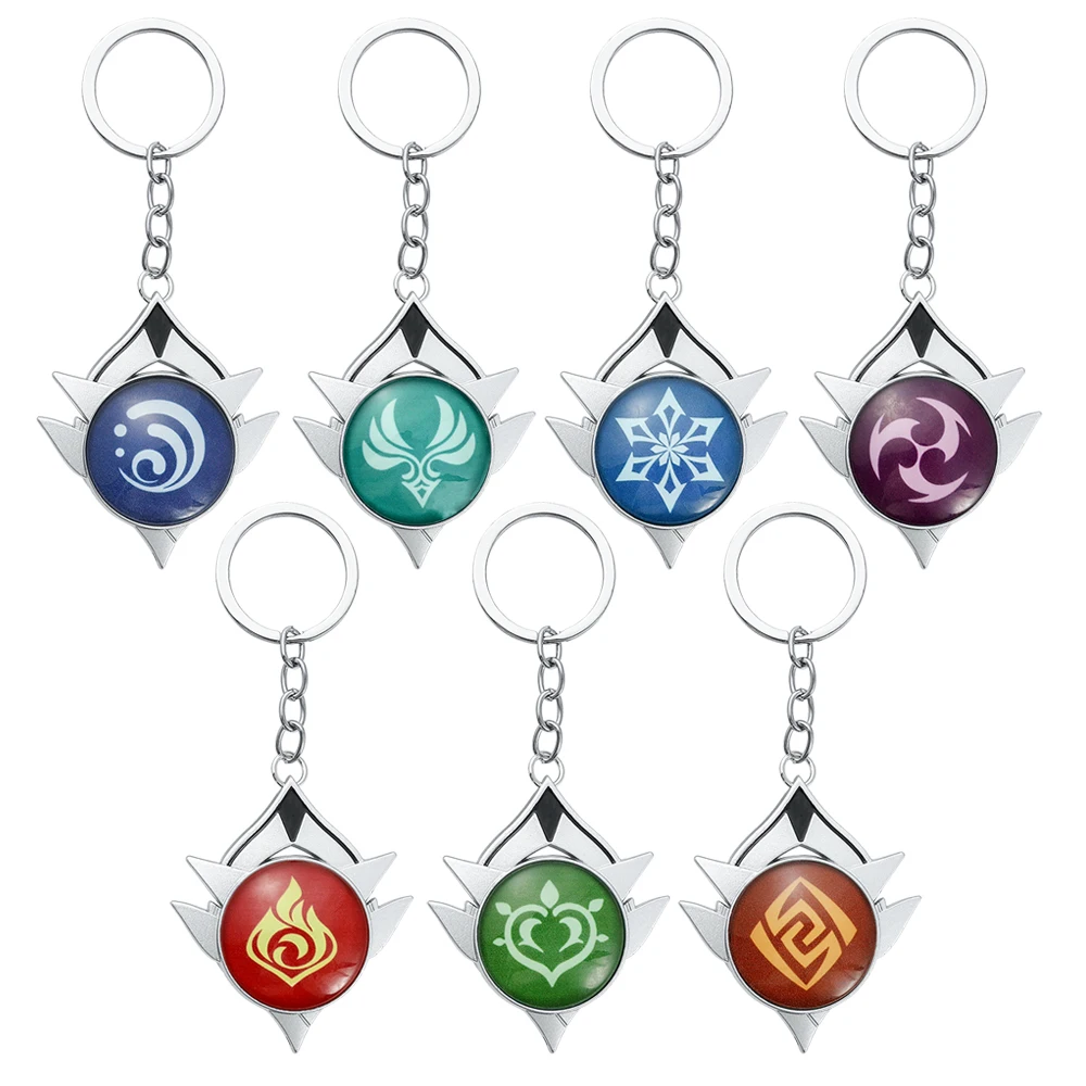 

Genshin Impact Keychain Vision Lnazuma Element Eye Of Original God Toy KeyRing Car Key Chain Cute Bag Pendant Friends Gifts