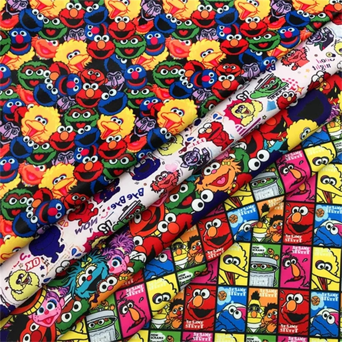

European and American cartoon digital printing waterproof polyester cloth DIY handmade fabric cloth bag backpack curtain tablecl