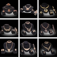 ladies jewelry set europe and america hot selling new stud necklace four piece set earrings water drop pendant jewelry wholesale