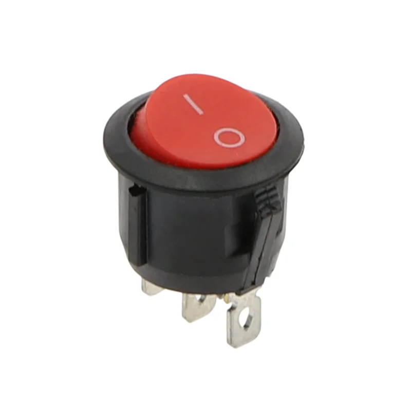 

Мини-переключатели SPDT диаметром 20 мм, круглые, черные, белые, красные, 2/3-контактный кулисный переключатель ВКЛ-ВЫКЛ KCD1-105 переменного тока 250 В/6 А 125 В/10 А