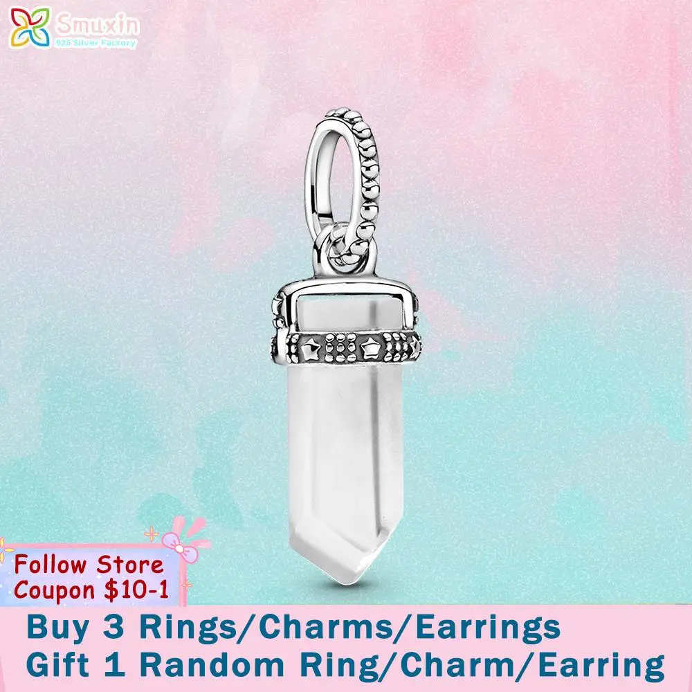 

Smuxin 925 Sterling Silver Beads White Amulet Pendant fit Original Pandora Bracelets for Women Jewelry Making Birthday Gift