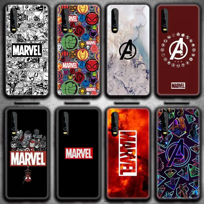 

Marvel Logo Avengers Phone Case for Huawei P20 P30 P40 lite E Pro Mate 40 30 20 Pro P Smart 2020