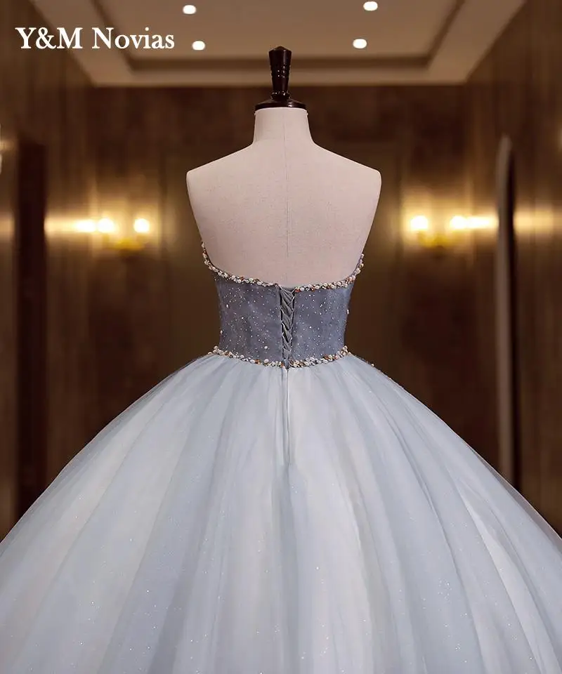 Y&M Novias Strapless Sleeve Sweet 16 Lavender Quinceanera Dress Vestido De 15 Anos De Debutante 2022 New Ball Gown Prom Dress images - 6