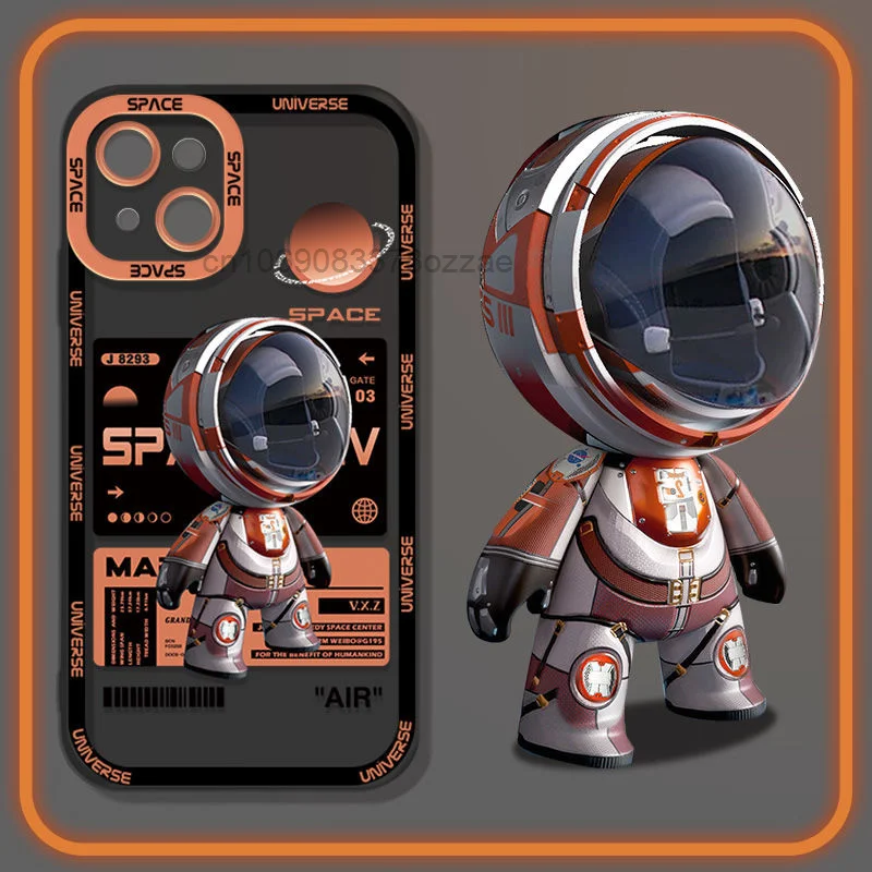 Cute Astronaut For IPhone 13 Phone Case 12 12pro Transparent Soft Case 11promax Ultra Thin All Inclusive Fall Protection Case