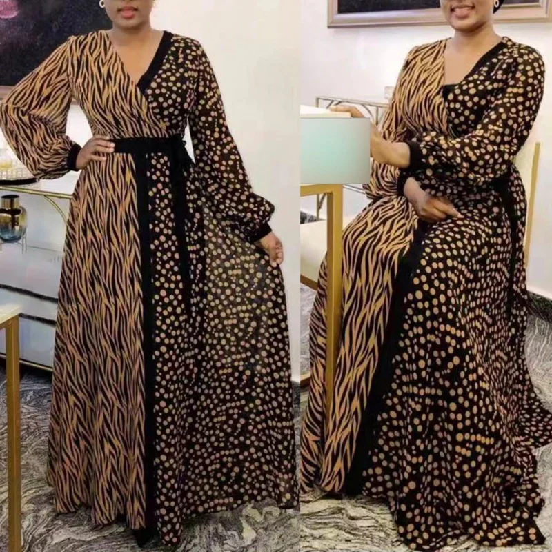 Женские платья с Африканским принтом KK размера плюс Дашики, вечерние платья с длинным рукавом, кафтан 2022, Весенняя женская одежда в стиле бо...
