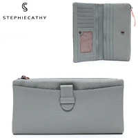 sc luxury genuine leather women long wallets functional card holders multi pockets female niche daily cowhide coin purses pouch