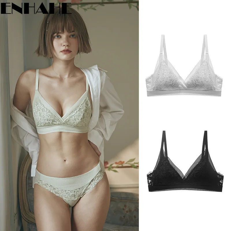 

Floral Lace Underwear Stitching Comfortable No Steel Ring To Receive The Auxiliary Breast Anti-sagging Adjustment Bra
