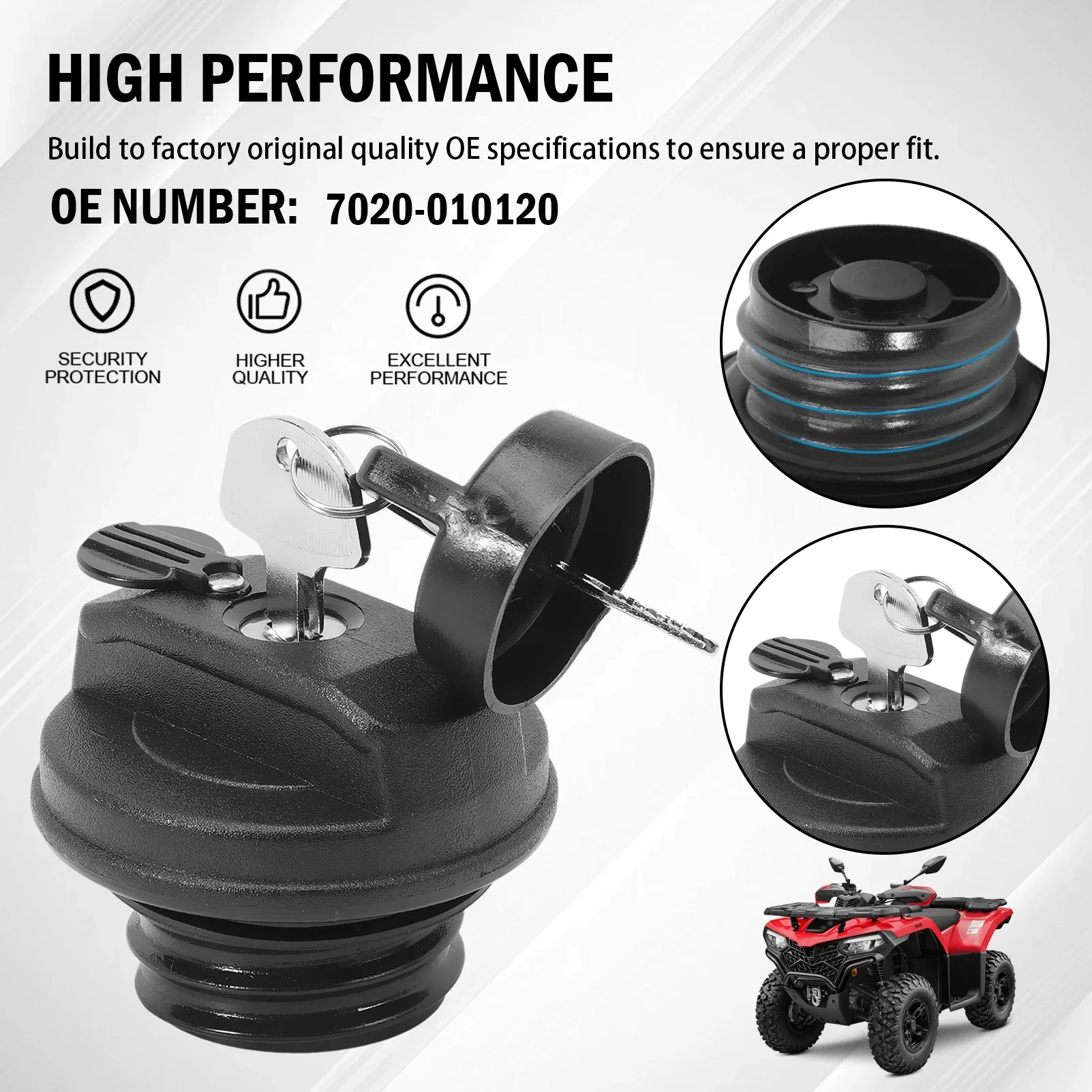 

Замок крышки топливного бака для CF-Moto CForce CF ATV UTV 450 550 550 550 520 800 820 850 1000 EU4 EU5 7020- 010120