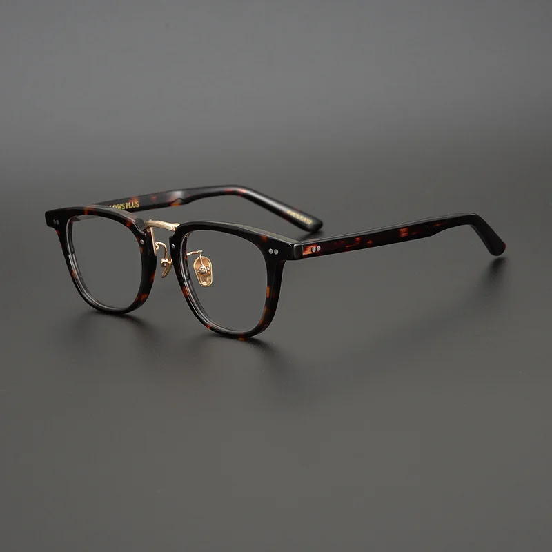 Золотые очки ручной работы в японском стиле мужская и женская оправа для