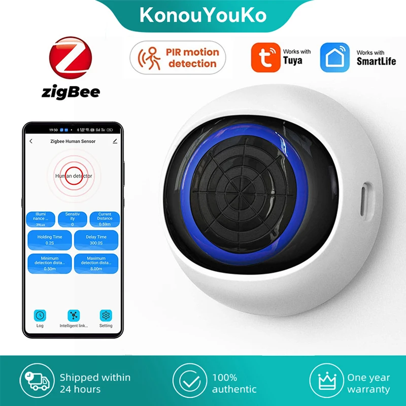 

Tuya Zigbee Smart Human Presence Sensor with Luminance / Distance Detection MmWave Radar Detector Automation Security Protection