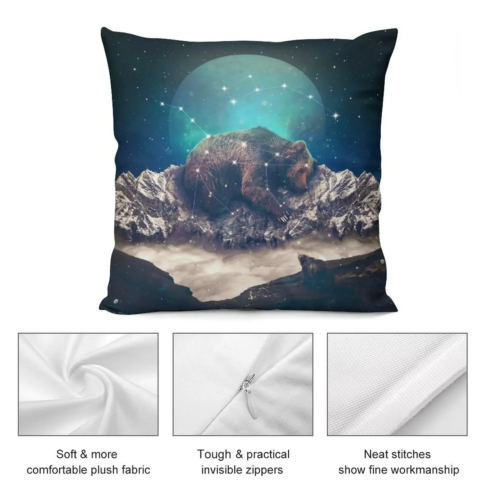 Под звездами Ursa Major декоративная подушка наволочка рождественская для дивана