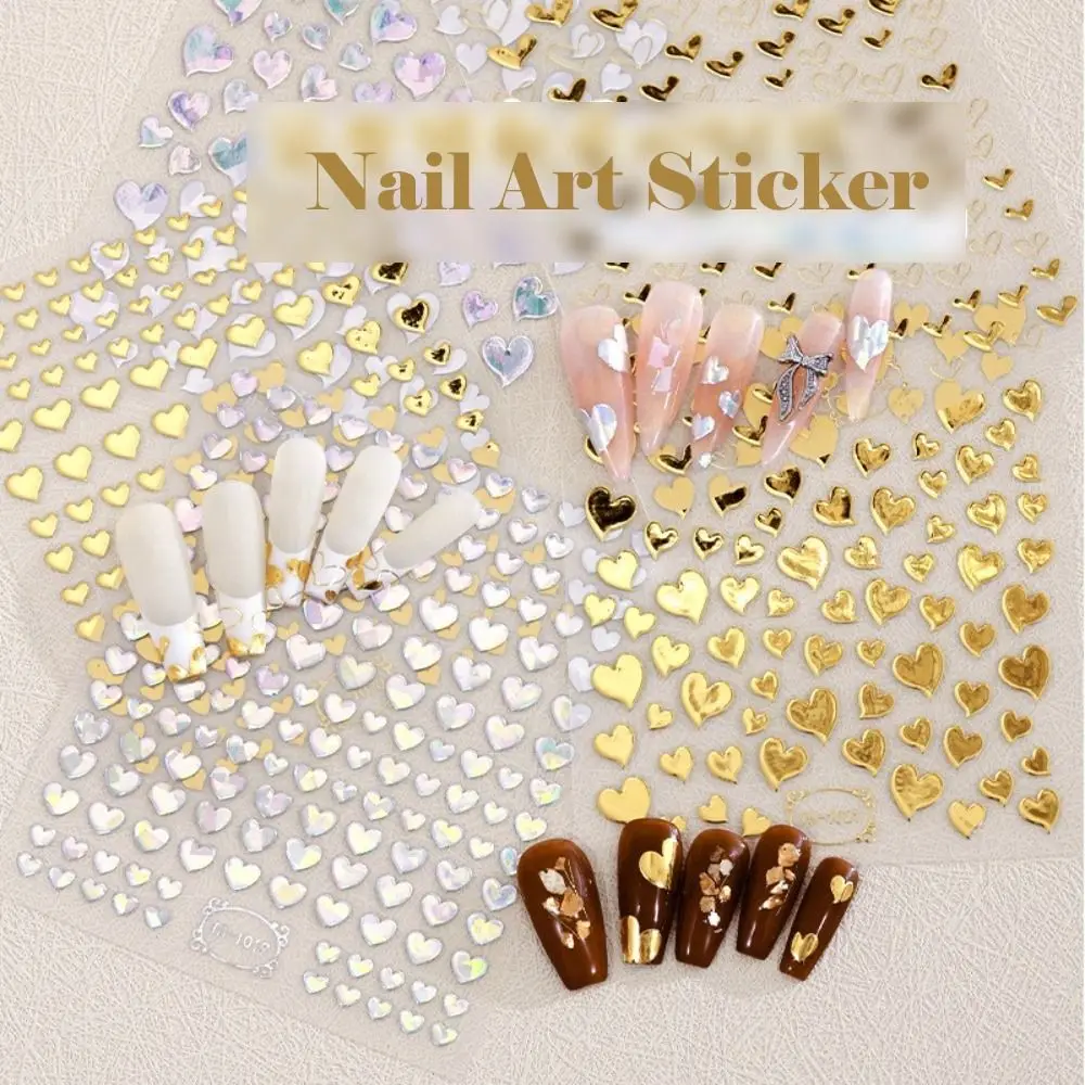 

Geometric Shape Stamping Gold Nail Art Stickers Nail Salon Love Heart Manicuring Foils Embossed Decals Nail Decoration
