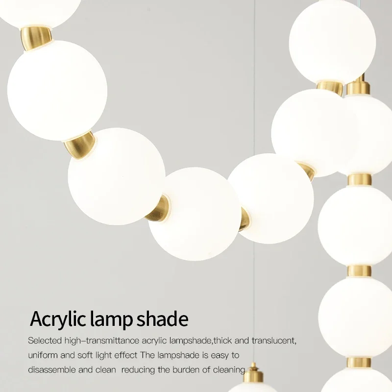 Люстра для столовой в стиле модерн дизайнерская медная лампа бара простой