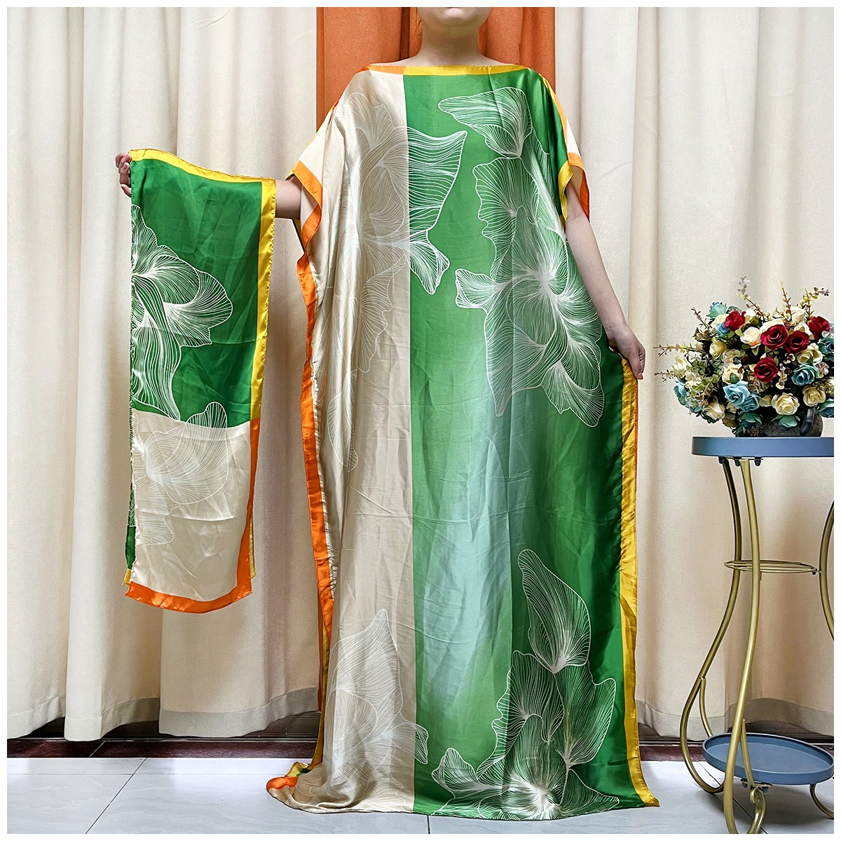 Лидер продаж шелковая одежда большого размера для африканских женщин 2 предмета