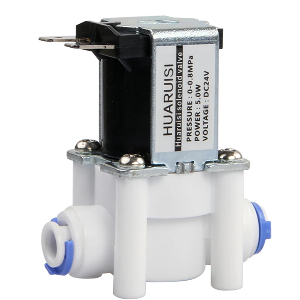 

Электрический водяной клапан 24 В постоянного тока Соленоидный клапан 1/4 дюйма соединение шланга для обратного осмоса RO чистая система конт...