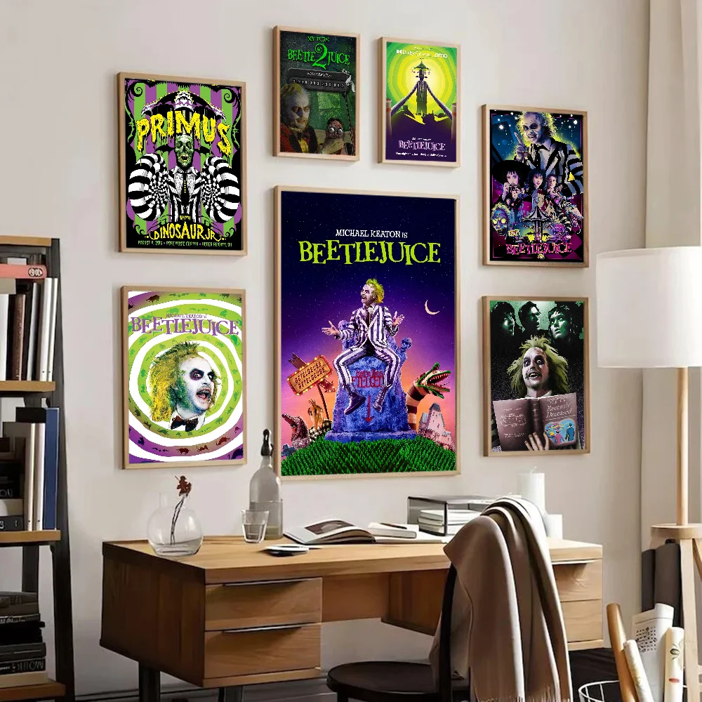 Классический фильм Битлджус комедийный постер ужасов ретро винтажный стиль