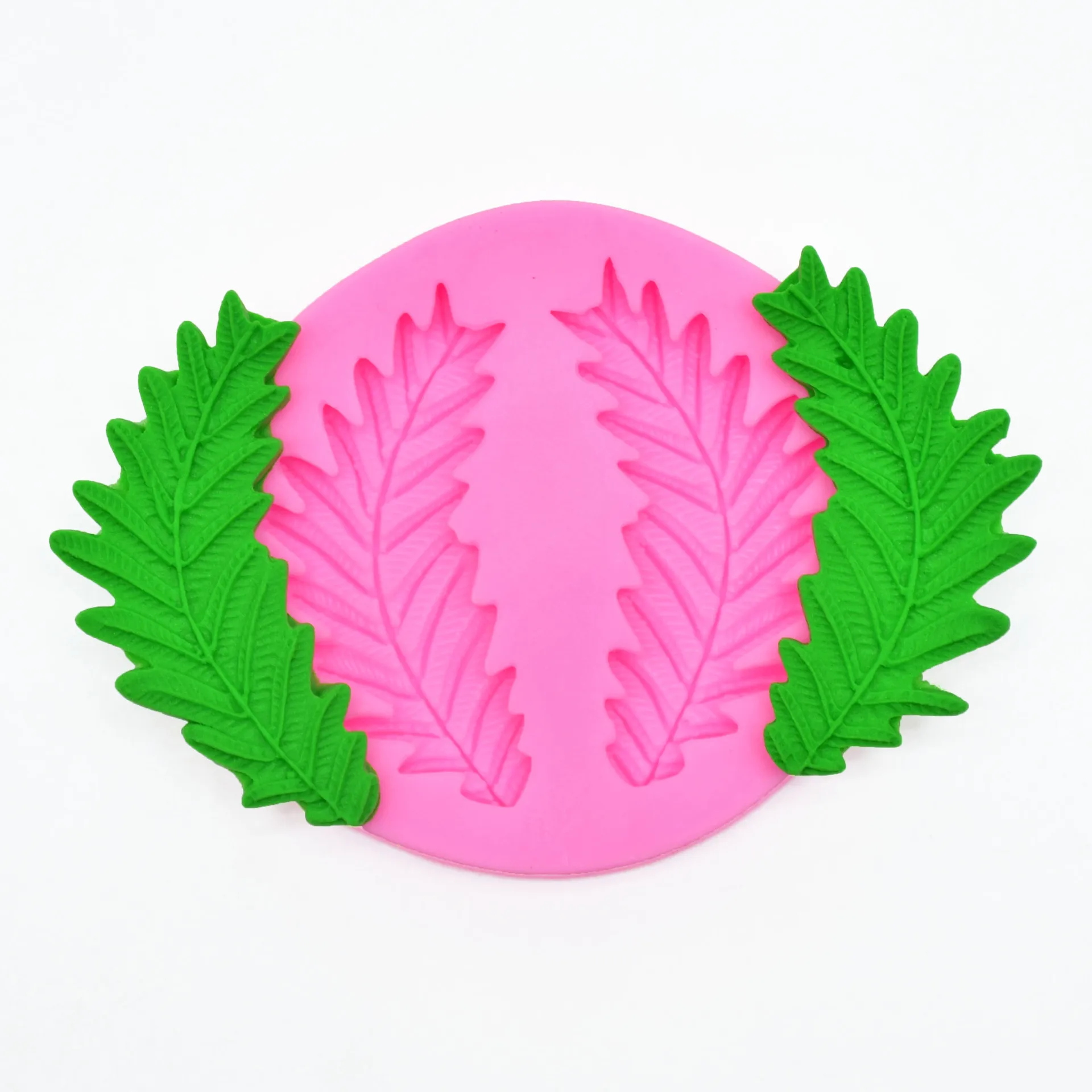 

3D Two Small Leaf Silicone Mold DIY Cupcake Topper Chocolate Fondant Mould Handmade Clay Model Cake Decorating Tools For Kitchen