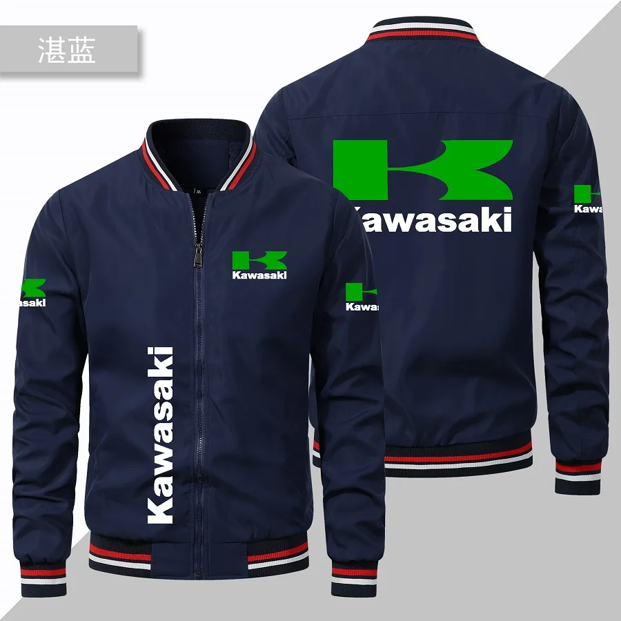 

Spring and Autumn Motorcycle Logo Print Custom Kawasaki motorcycles Pilot Family Jacket Racing Jacket