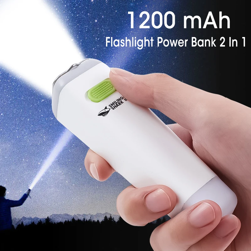 

Highlight Mini LED Flashlights with Power Bank USB Charging Flashlights Waterproof Portable Torch Outdoor Emergency Lamp Lantern