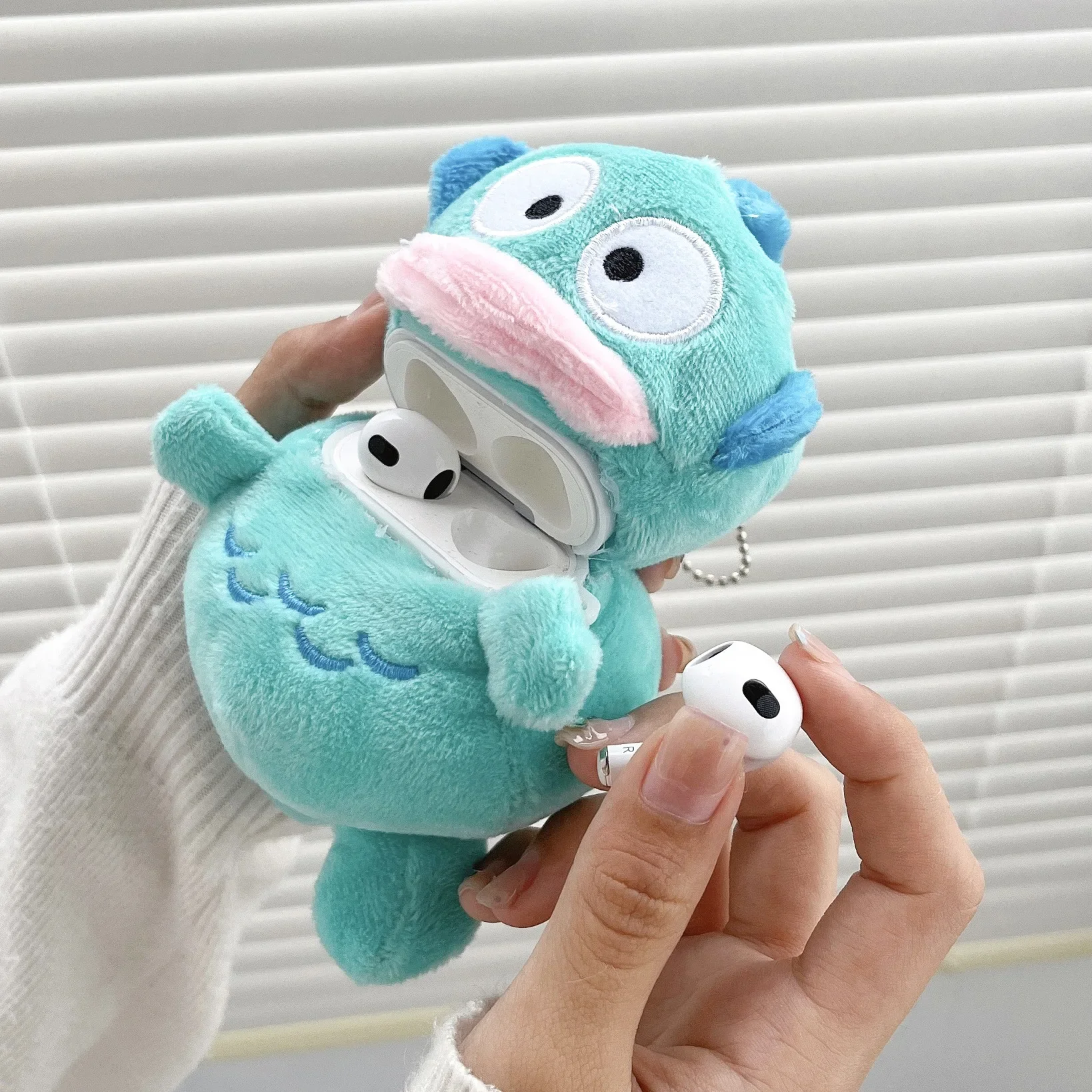 Новинка плюшевая деталь применяется к Apple AirPOds 1/2/Pro защитная Bluetooth-наушники 3