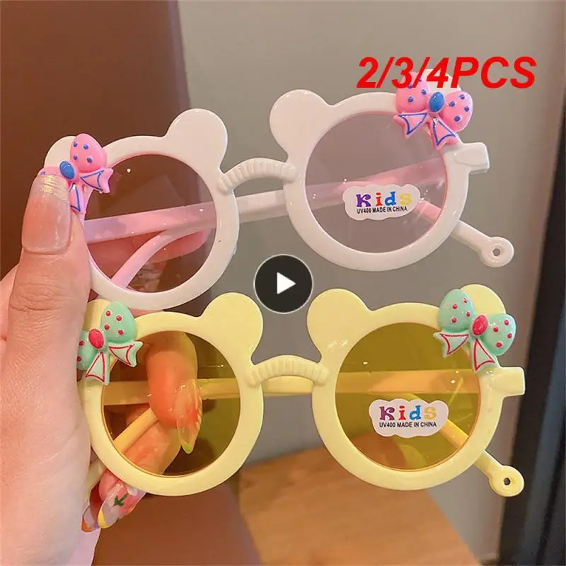 

2/3/4PCS Summer Childrens Sunglasses Clear Vision Sunglasses Uv400 Colorful Eyewear Cool Kids Glasses Bow Cartoon Sun Glasses
