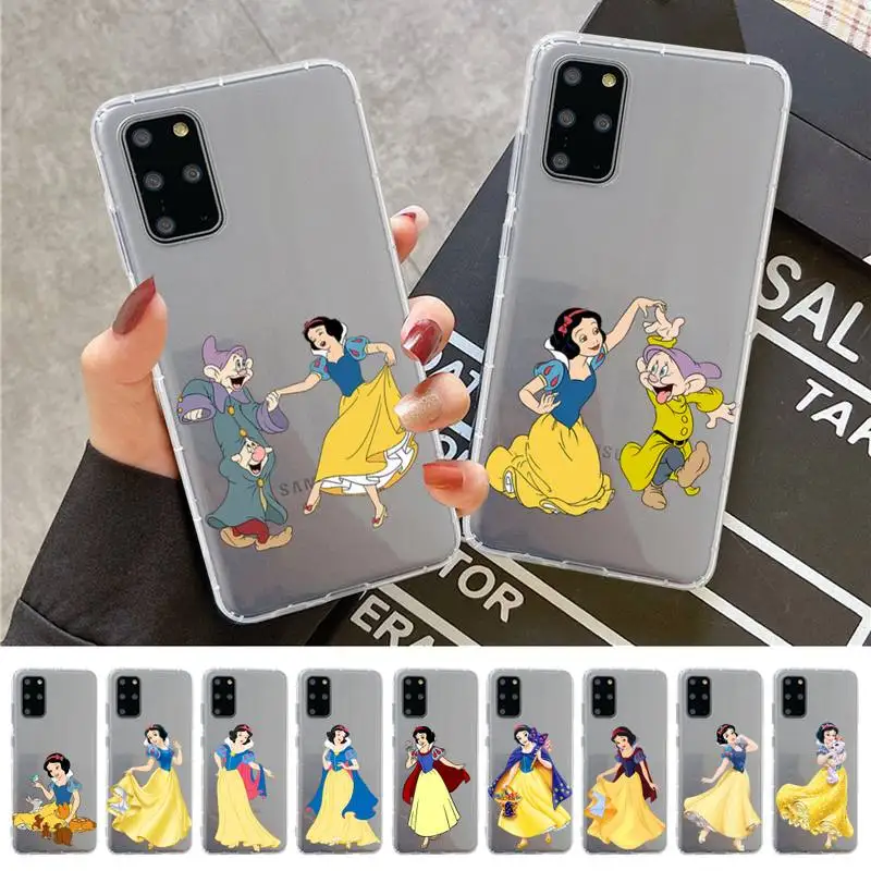 

Disney Snow White Phone Case for Samsung S20 S10 lite S21 plus for Redmi Note8 9pro for Huawei P20 Clear Case