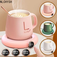 coffee milk tea cup warmer pad usb charge home office 3 temperatures adjustable led display electric heater mug pad