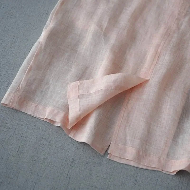 Пиджак женский из хлопка и льна винтажная Повседневная Верхняя одежда в