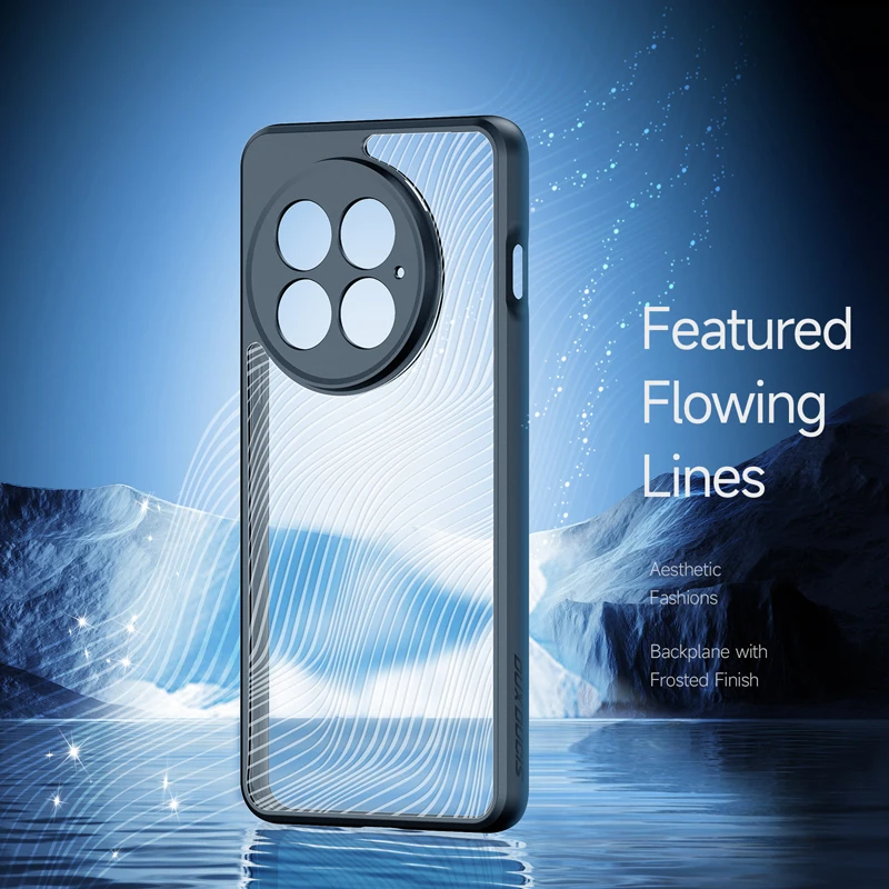 Чехол для OnePlus 13 устойчивый к падению жесткий ПК + ТПУ прозрачный матовый чехол