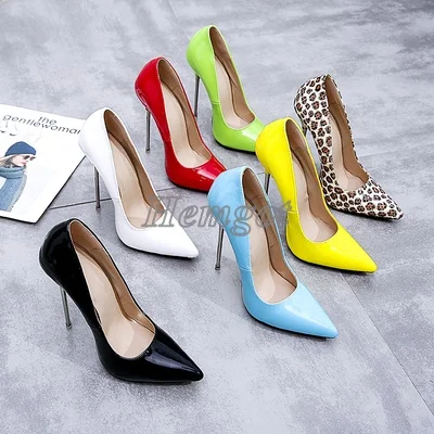 

Solid Color Pointed Toe Super High Heel One Pedal Fashion All-match Is Tall and Thin Sexy Photo Large Size Women's Shoes