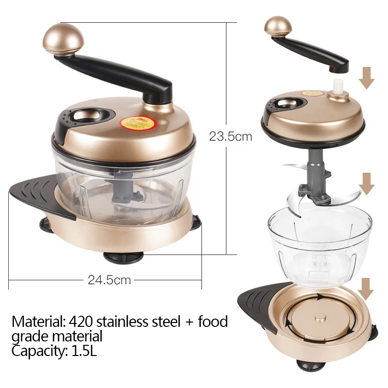 manual meat grinder chopper garlic cutter home multifunction chopper food processor kitchen cutter home gadgets bc50jrj free global shipping