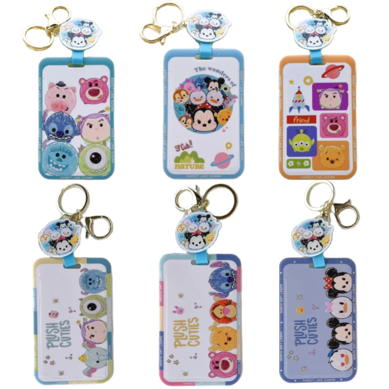

Disney Credential Holder Kawaii Mickey Mouse Retractable Badge Holder Toy Story Id Card Holder Stitch Keychain School Bag Charm